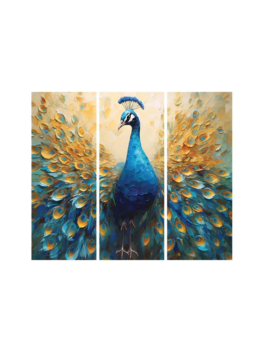 RANDOM Blue & Yellow 3 Pieces Canvas Other Painting Wall Art