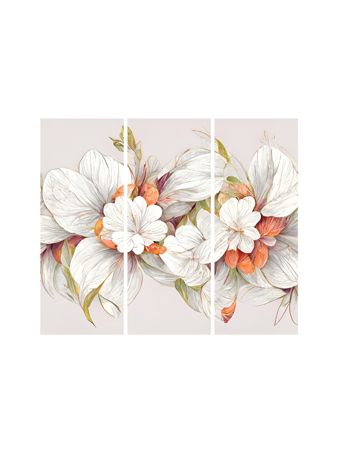 RANDOM White Canvas 3 Pcs Wall Living Room Rectangle Paintings Wall Art -28.35 x 23.62In