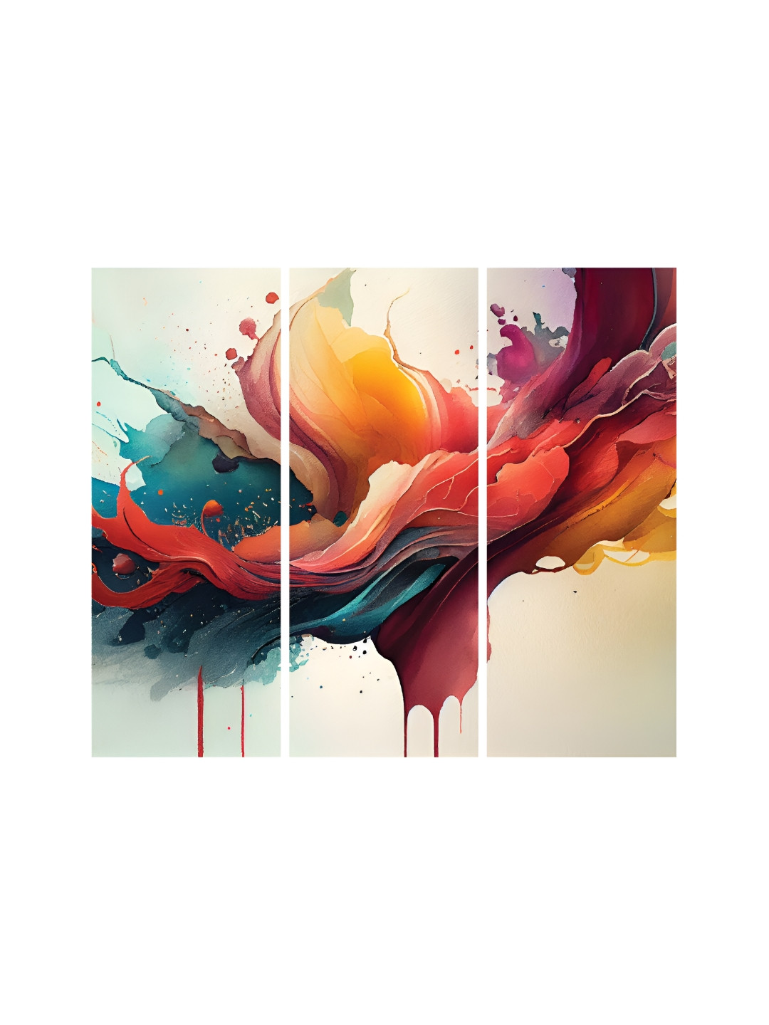 RANDOM White & Red 3 Pieces Canvas Other Painting Wall Art