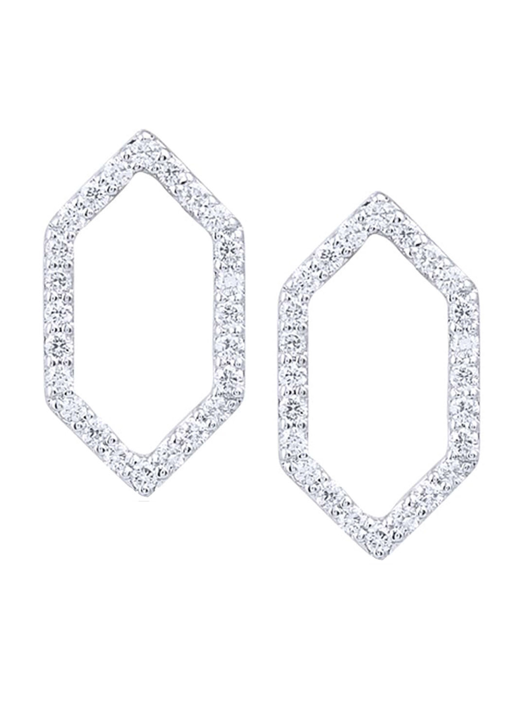 BHIMA Jewels 18K Hallmark 750 Purity Rose Gold  Hexagon Diamond Stud