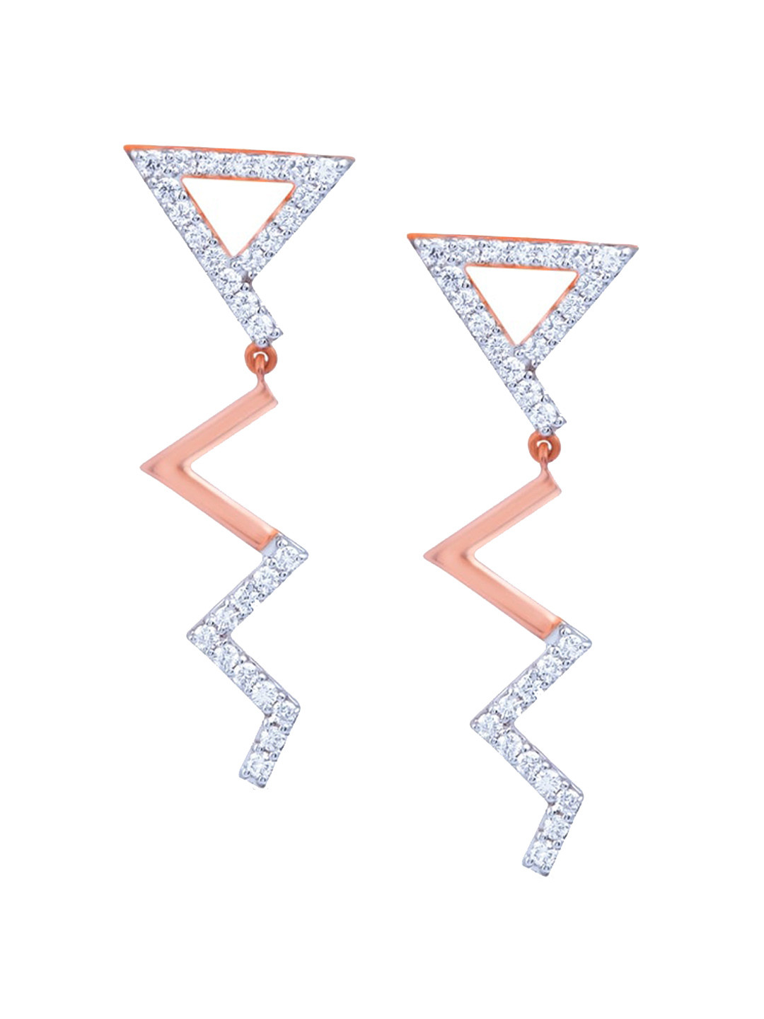 BHIMA Jewels 18K Hallmark 750 Purity Rose Gold Fancy Diamond Drops