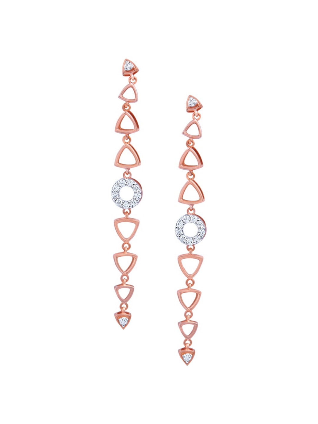 BHIMA Jewels 18K Hallmark 750 Purity Rose Gold Round Diamond Stud