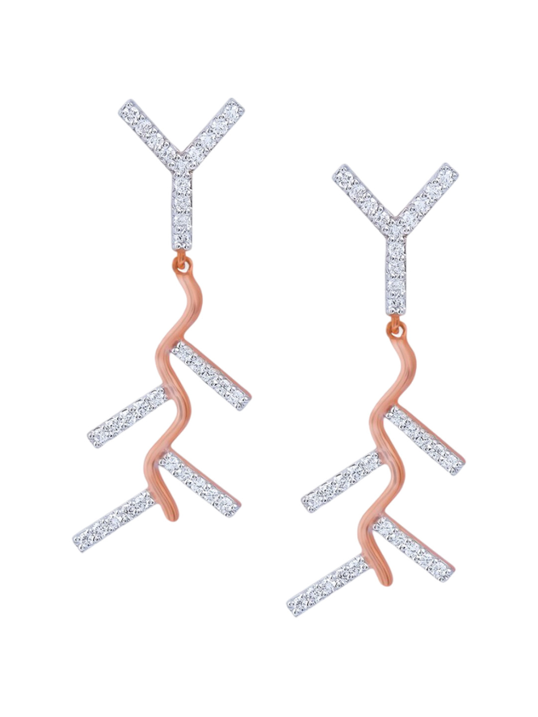 BHIMA Jewels 18K Hallmark 750 Purity Rose Gold Fancy Diamond Stud