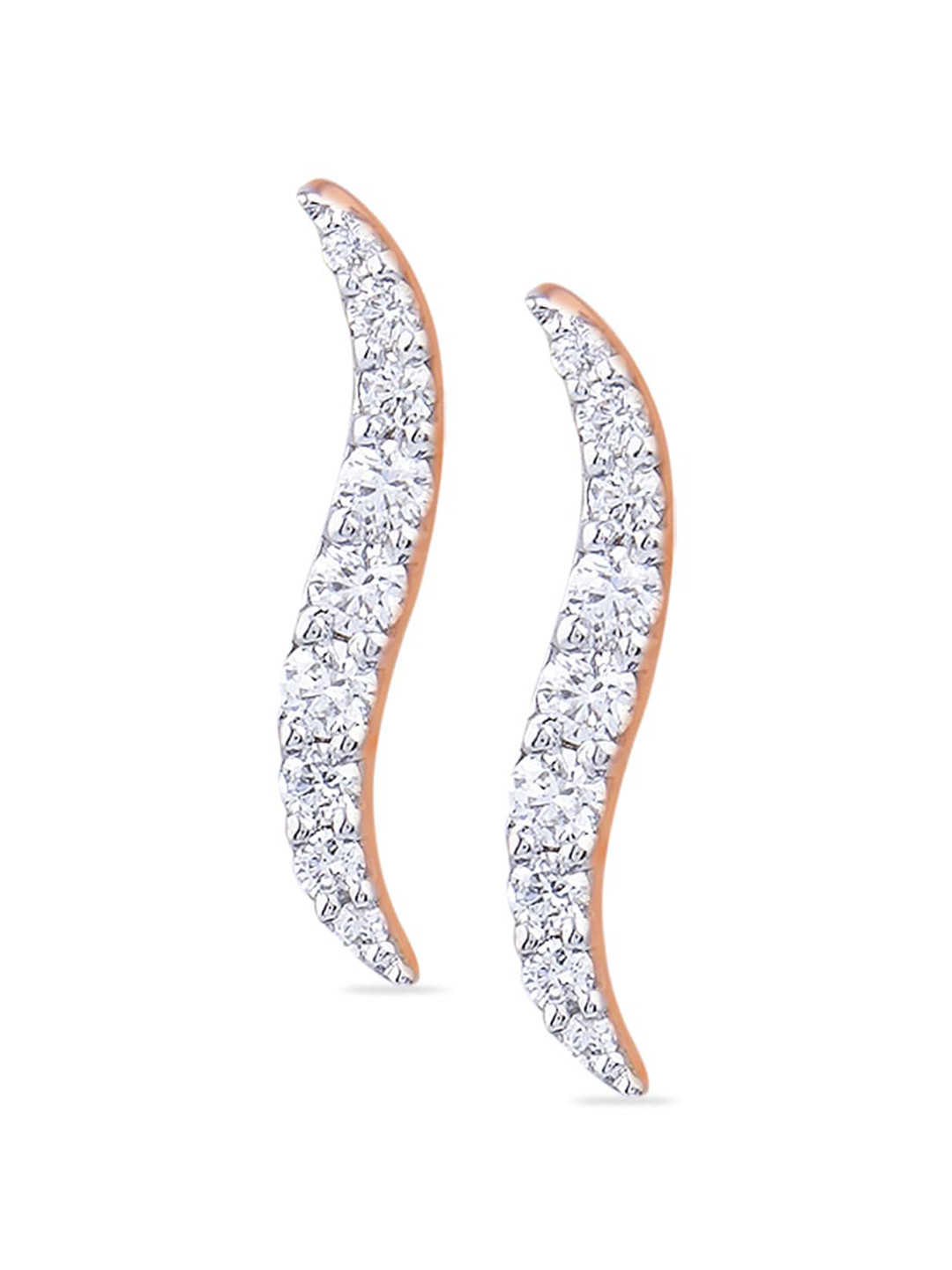 BHIMA Jewels 18K Hallmark 750 Purity Rose Gold Fancy Diamond Stud