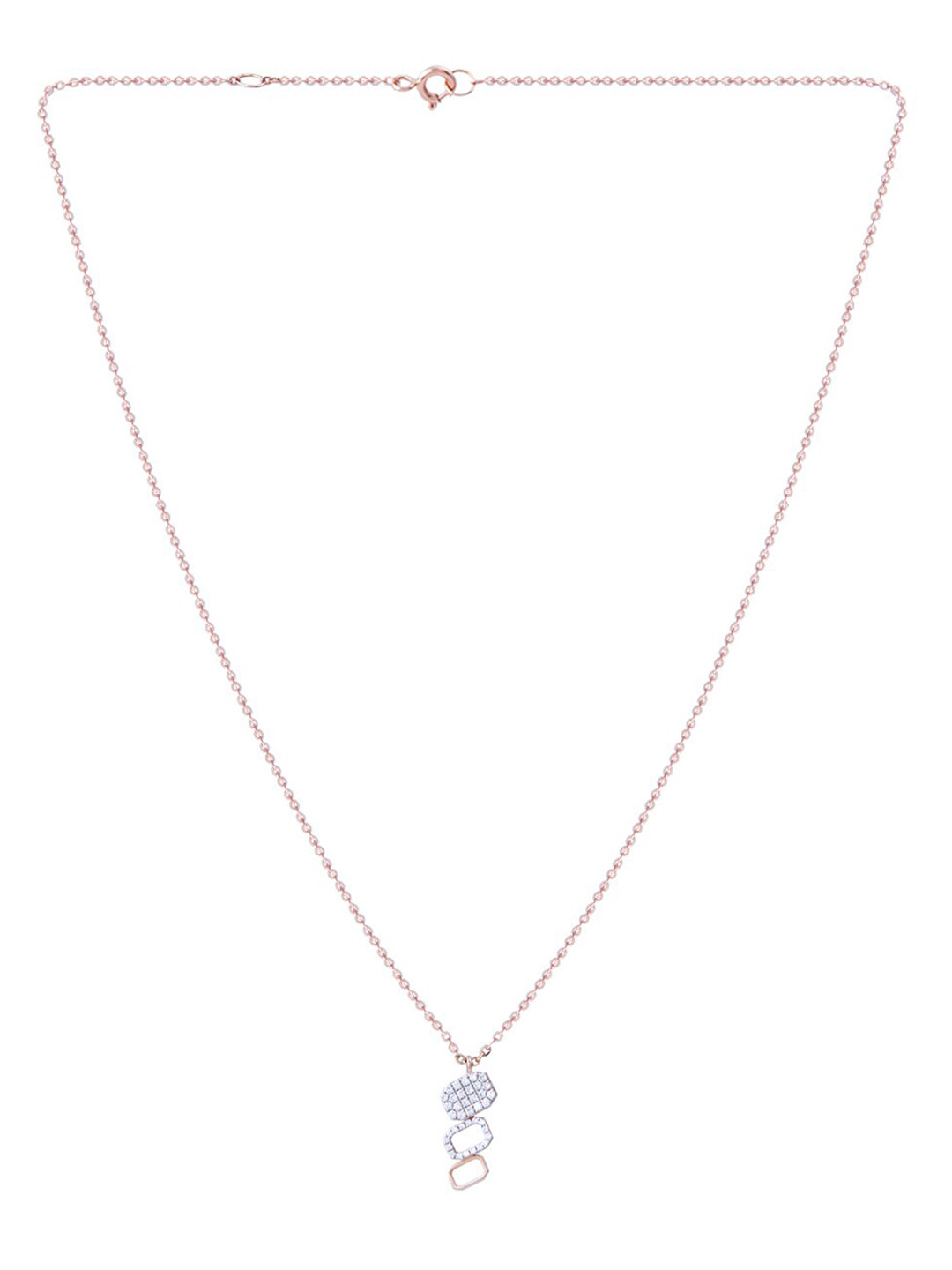 BHIMA Jewels 18K Hallmark 750 Purity Rose Gold Fancy Diamond Necklace