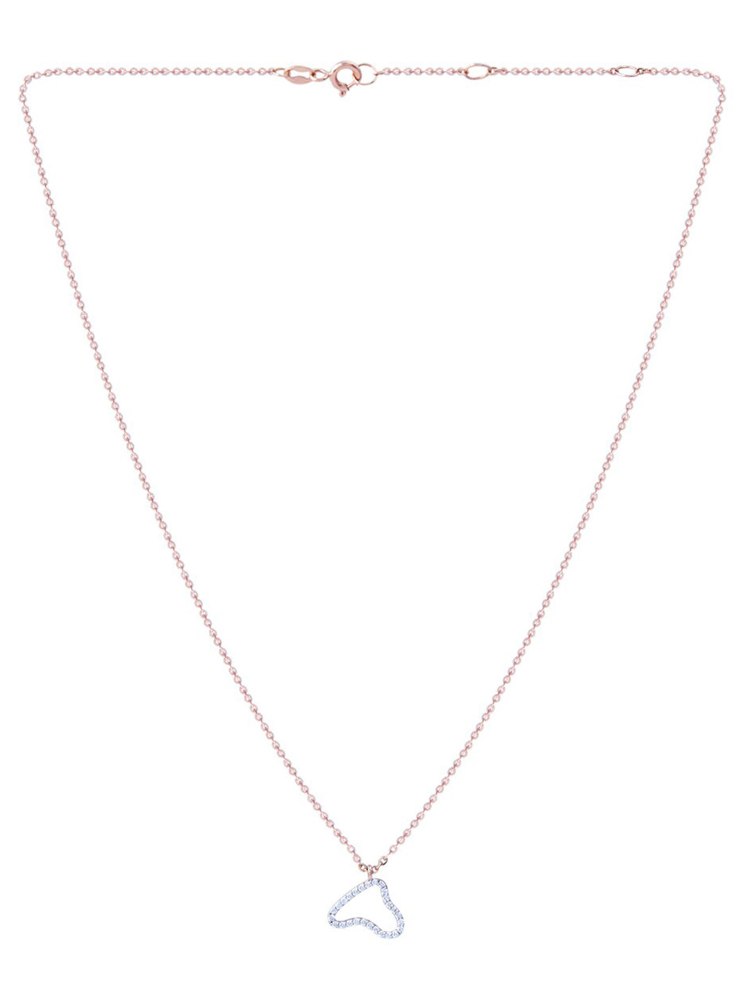 BHIMA Jewels 18K Hallmark 750 Purity Rose Gold Fancy Diamond Necklace