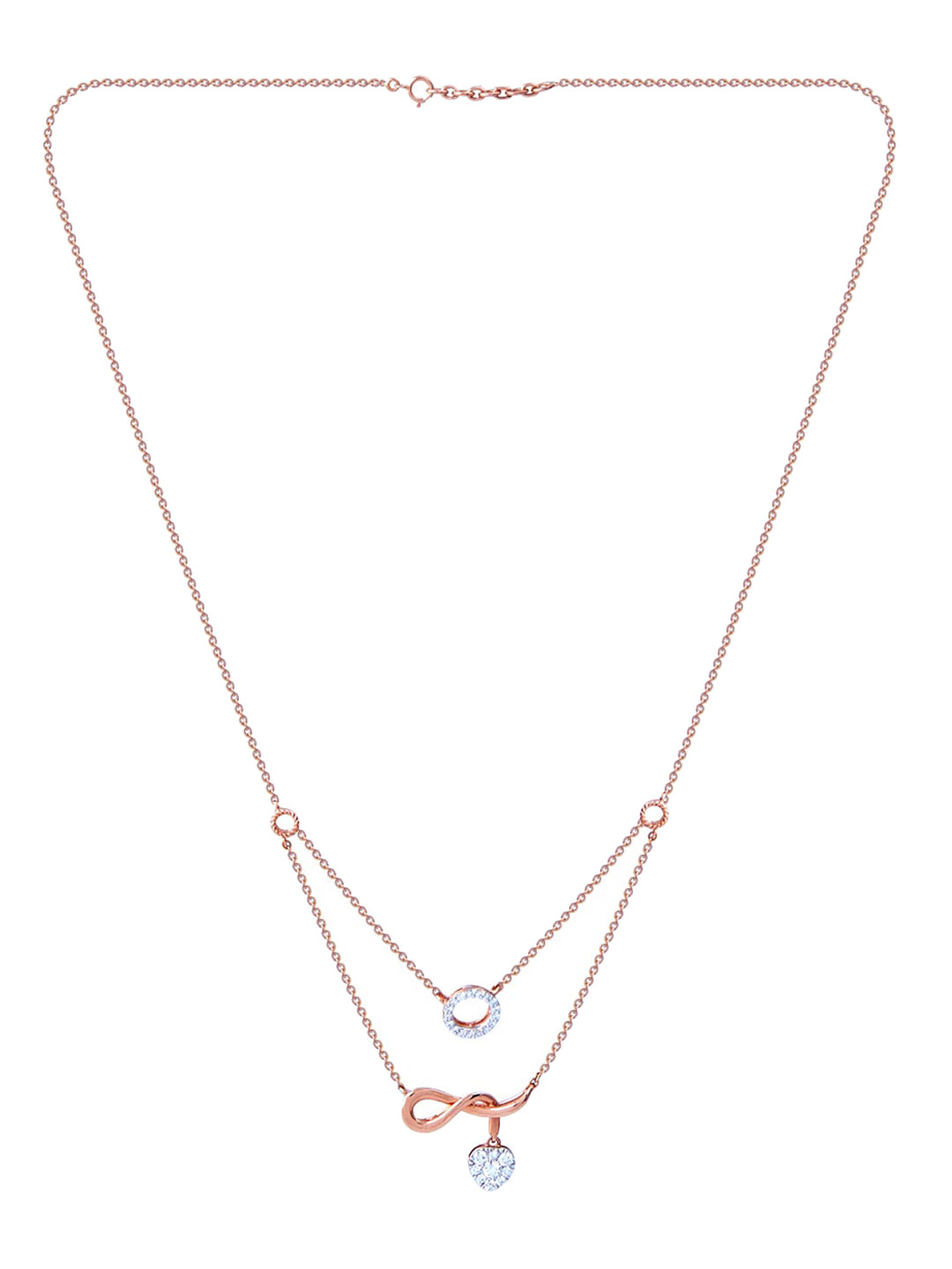 BHIMA Jewels 18K Hallmark 750 Purity Rose Gold Diamond Necklace