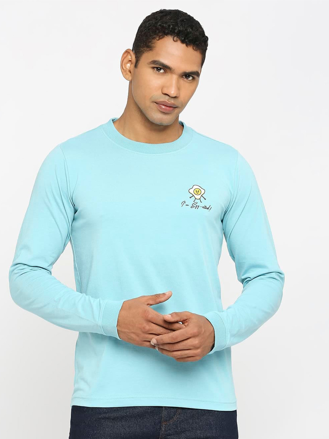Basics Round Neck Long Sleeves Cotton T-Shirt
