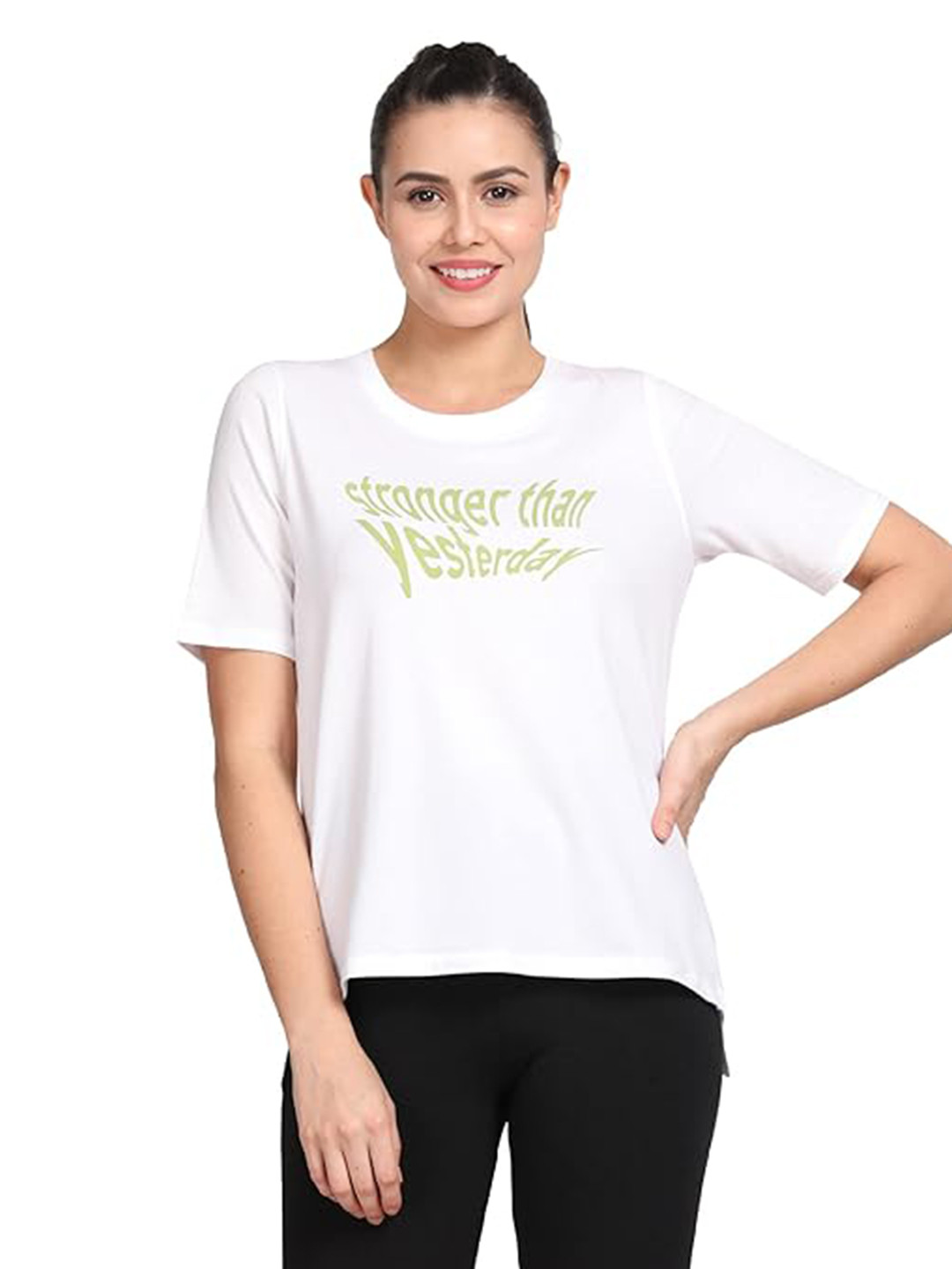 LAVOS Typography Printed Cotton T-shirt