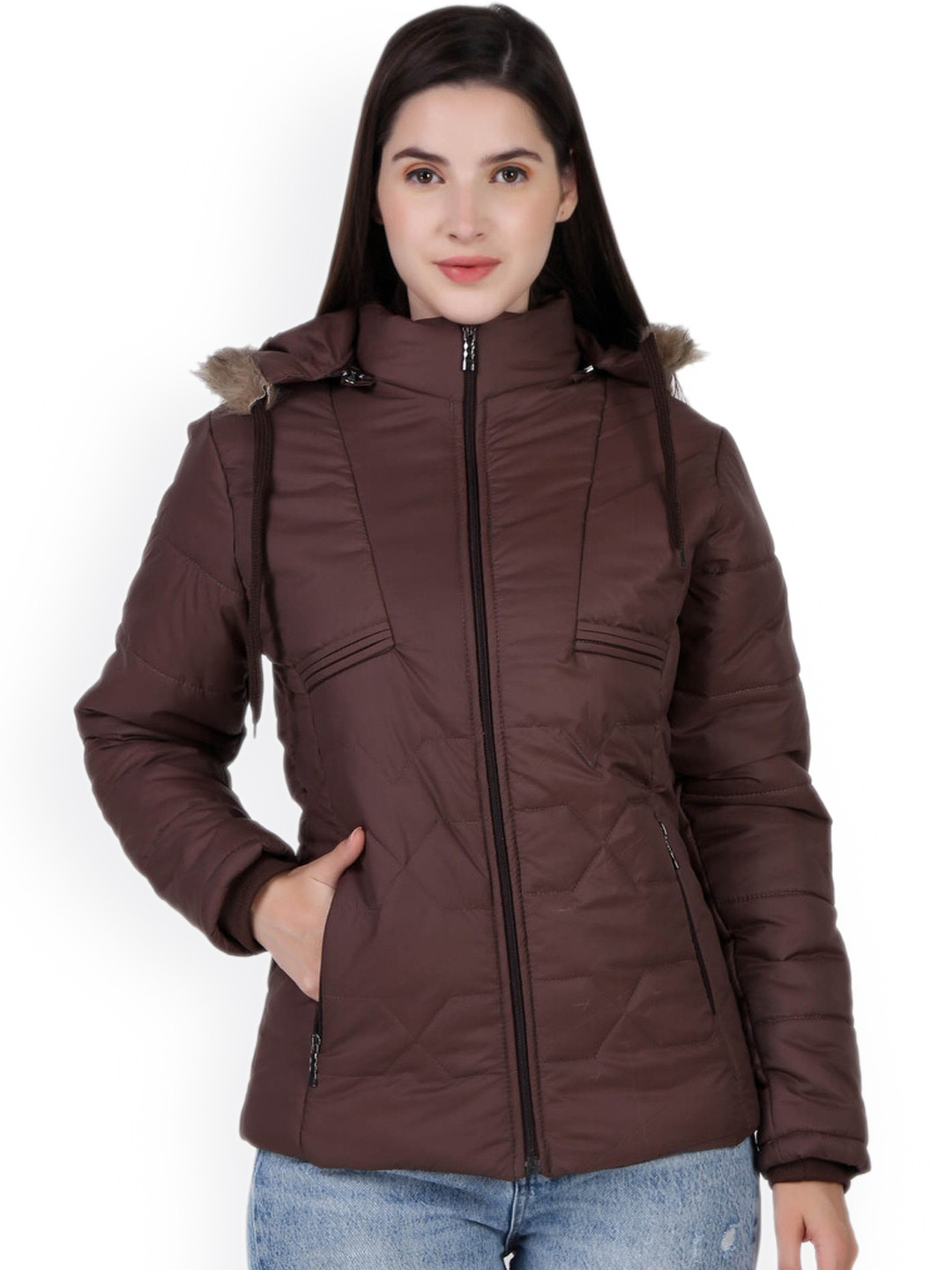 BARSTOW Hooded Faux Fur Trim Detailed Rapid-Dry Lightweight Puffer Jacket