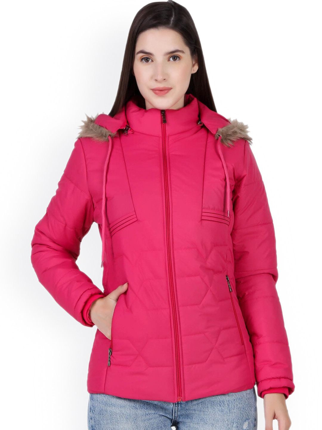 BARSTOW Hooded Faux Fur Trim Detailed Rapid-Dry Lightweight Puffer Jacket