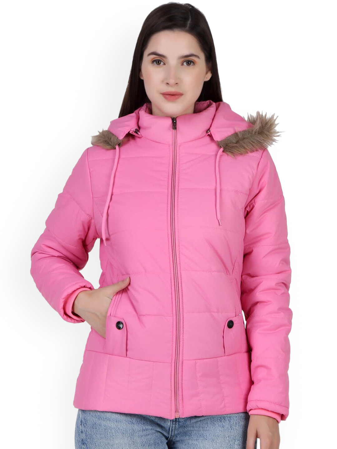 BARSTOW Hooded Faux Fur Trim Lightweight Longline Parka Jacket