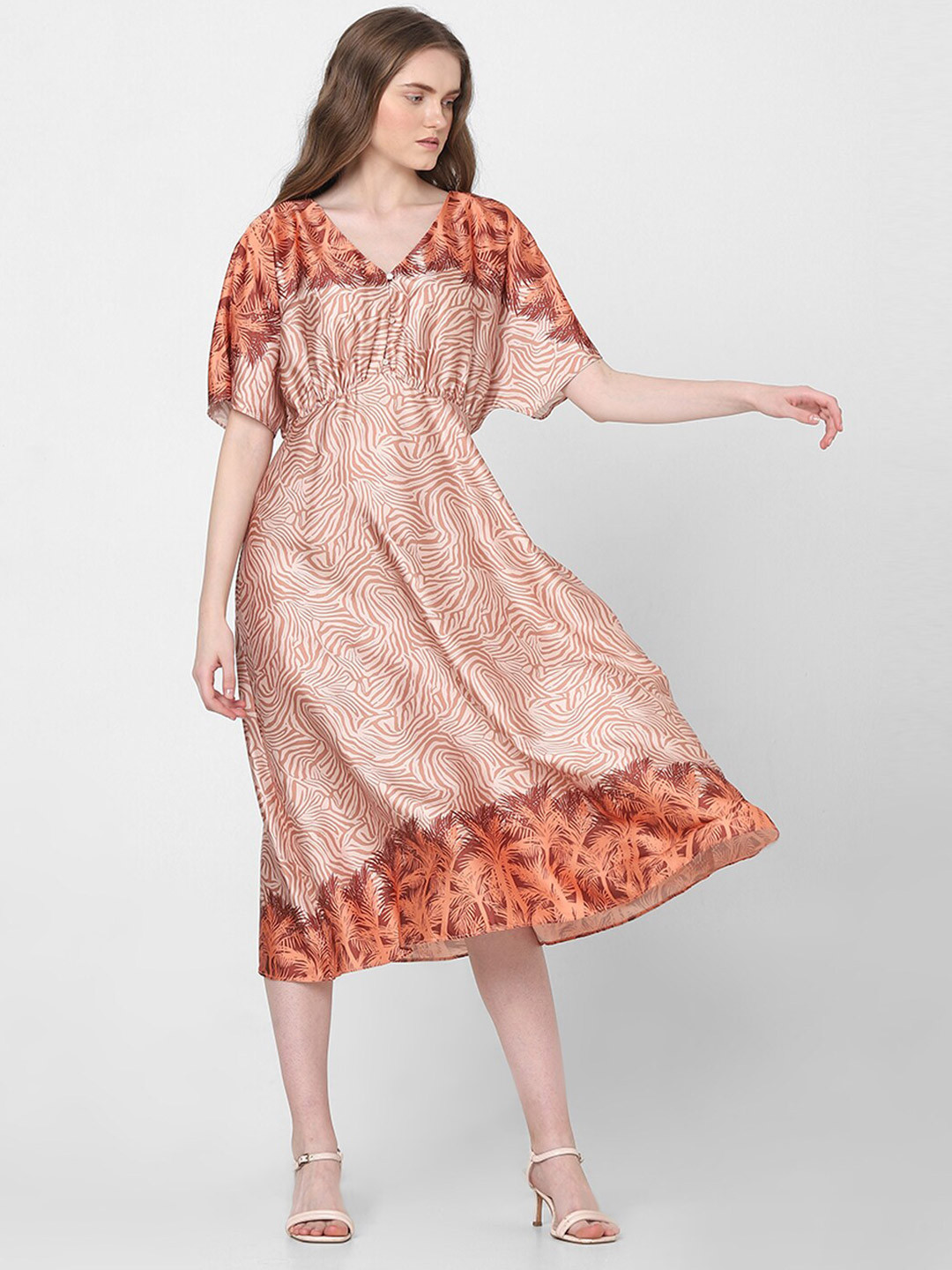 Vero Moda Animal Printed A-Line Midi Dress