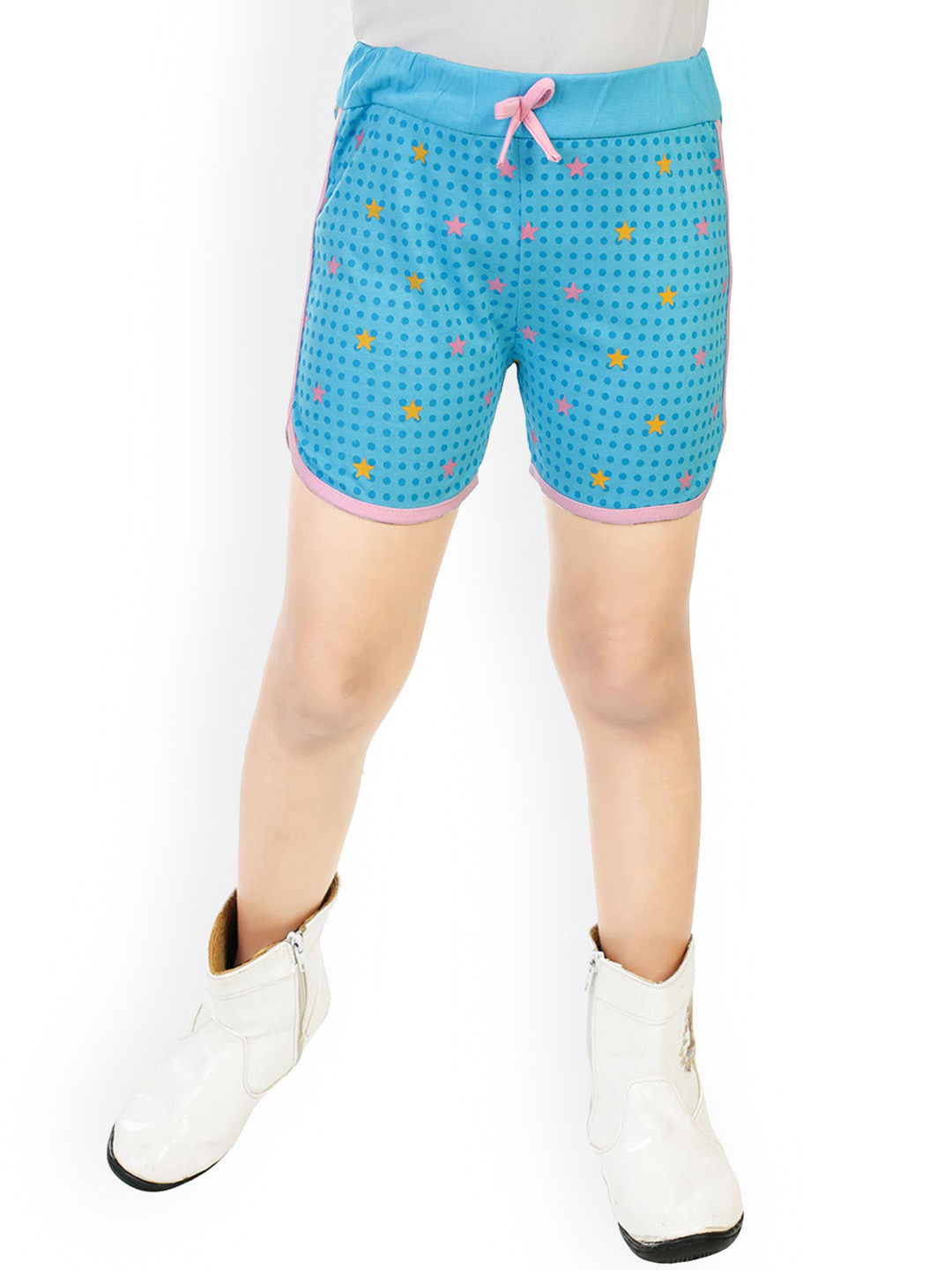 BAESD Girls Geometric Printed Cotton Cambric Hot Pant