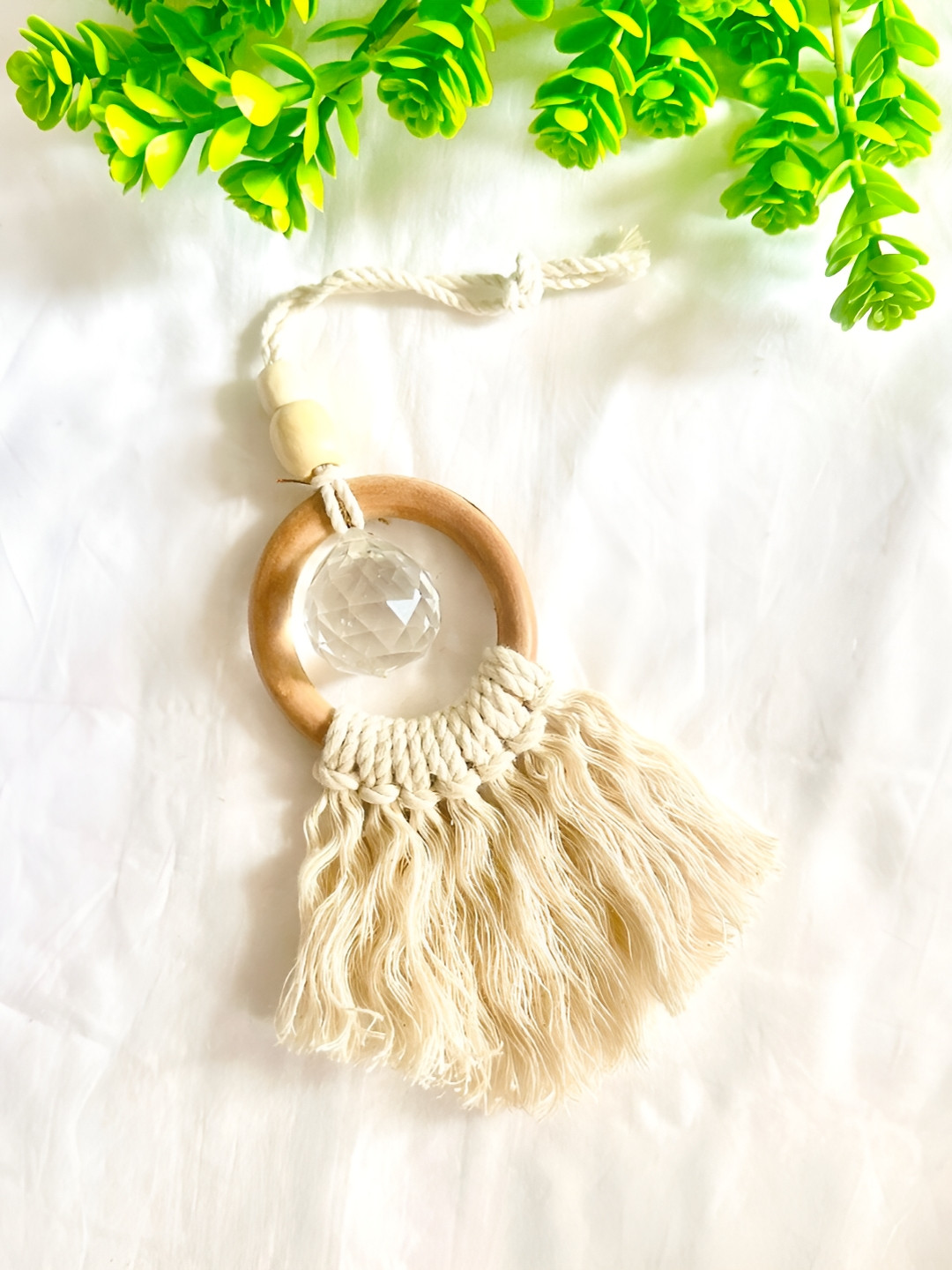 Classy Tulip Suncatcher car hanging Wood Bohemian Hall Tapestries & Macrame-4In