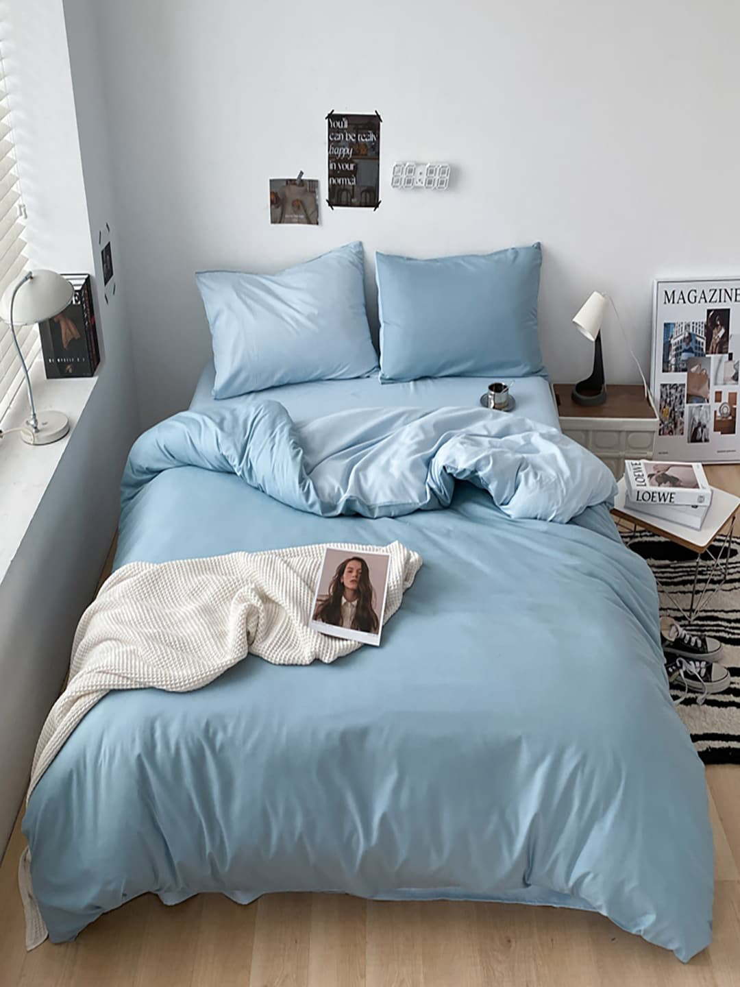 JC HOME Blue Bedding Set