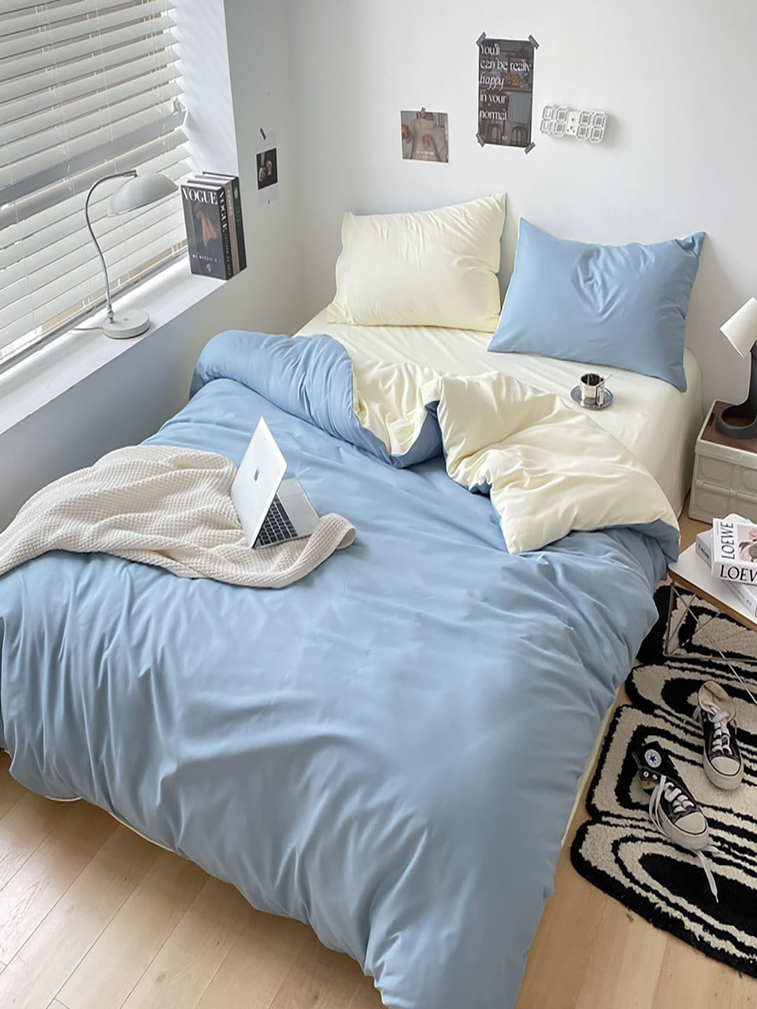 JC HOME Beige AC Room Bedding Set