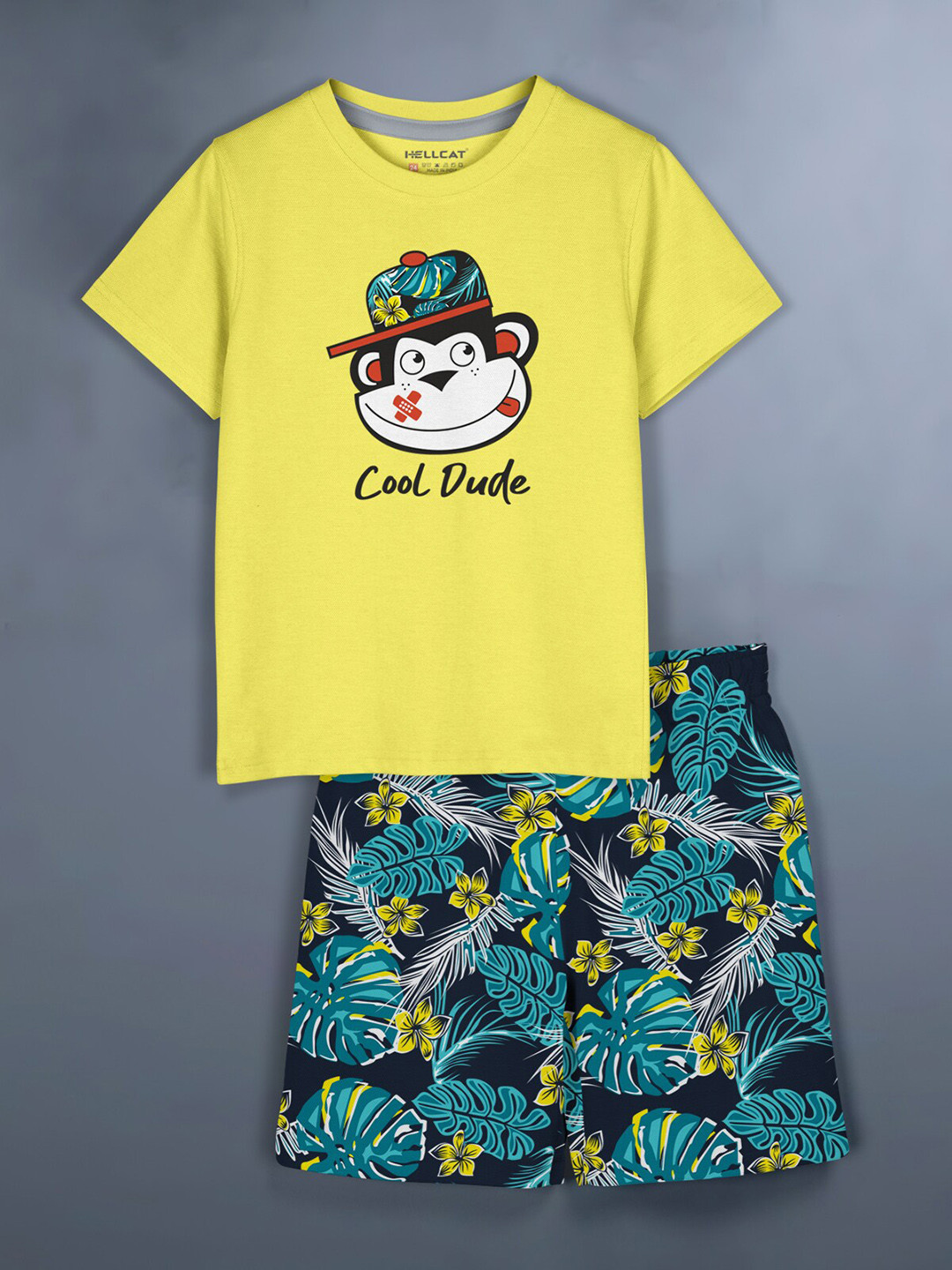 HELLCAT Girls Printed T-shirt With Shorts