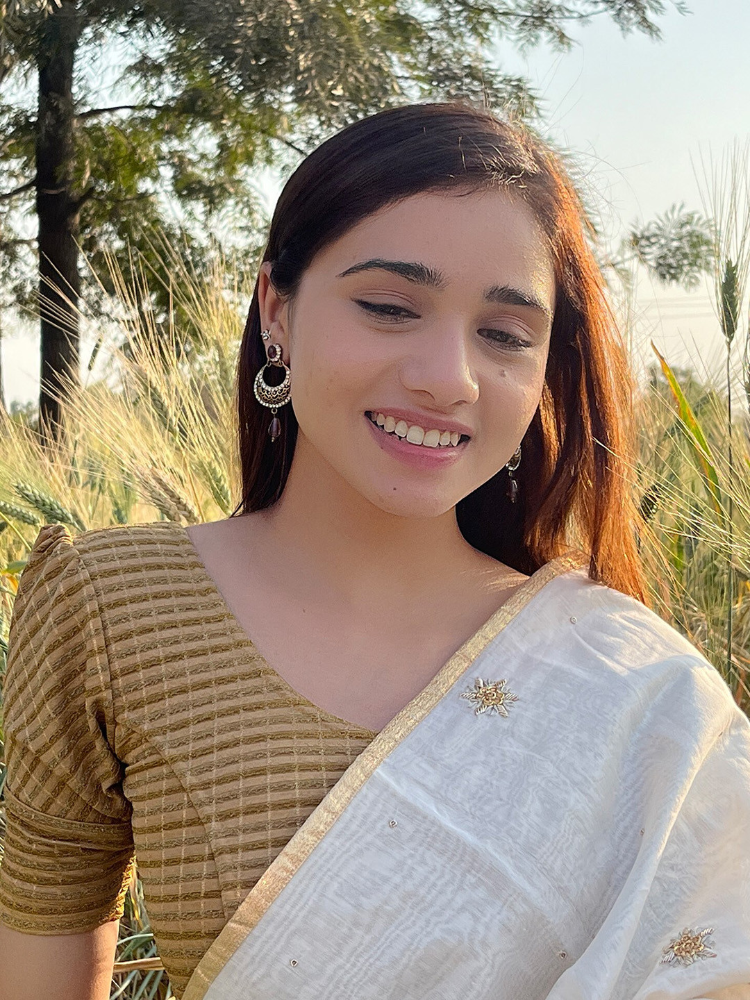 Bindigasm's Advi Stripes Voluminous Sleeves Stretchable Saree Blouse