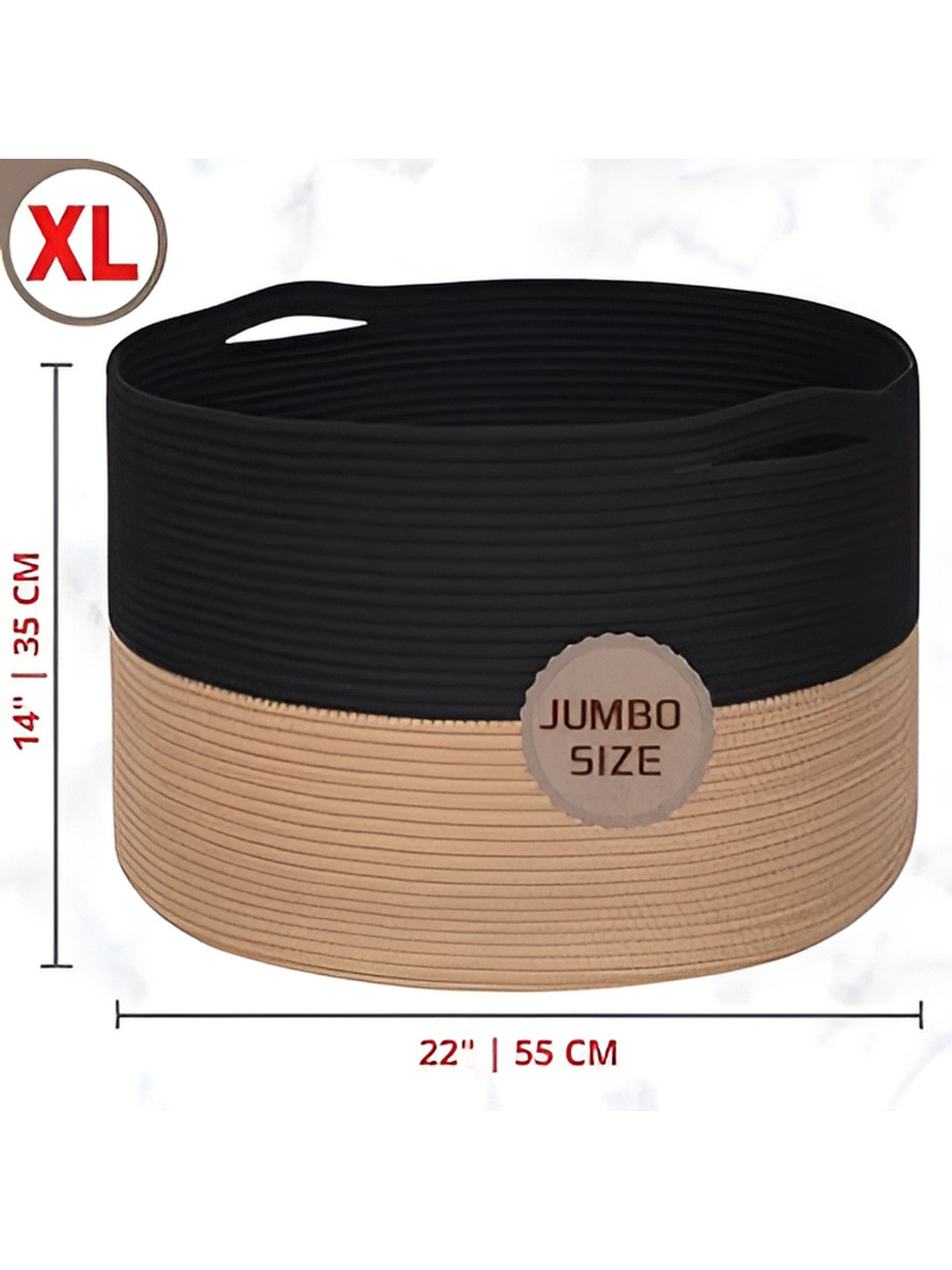 Bajo's Beige & Black Foldable Laundry Bag