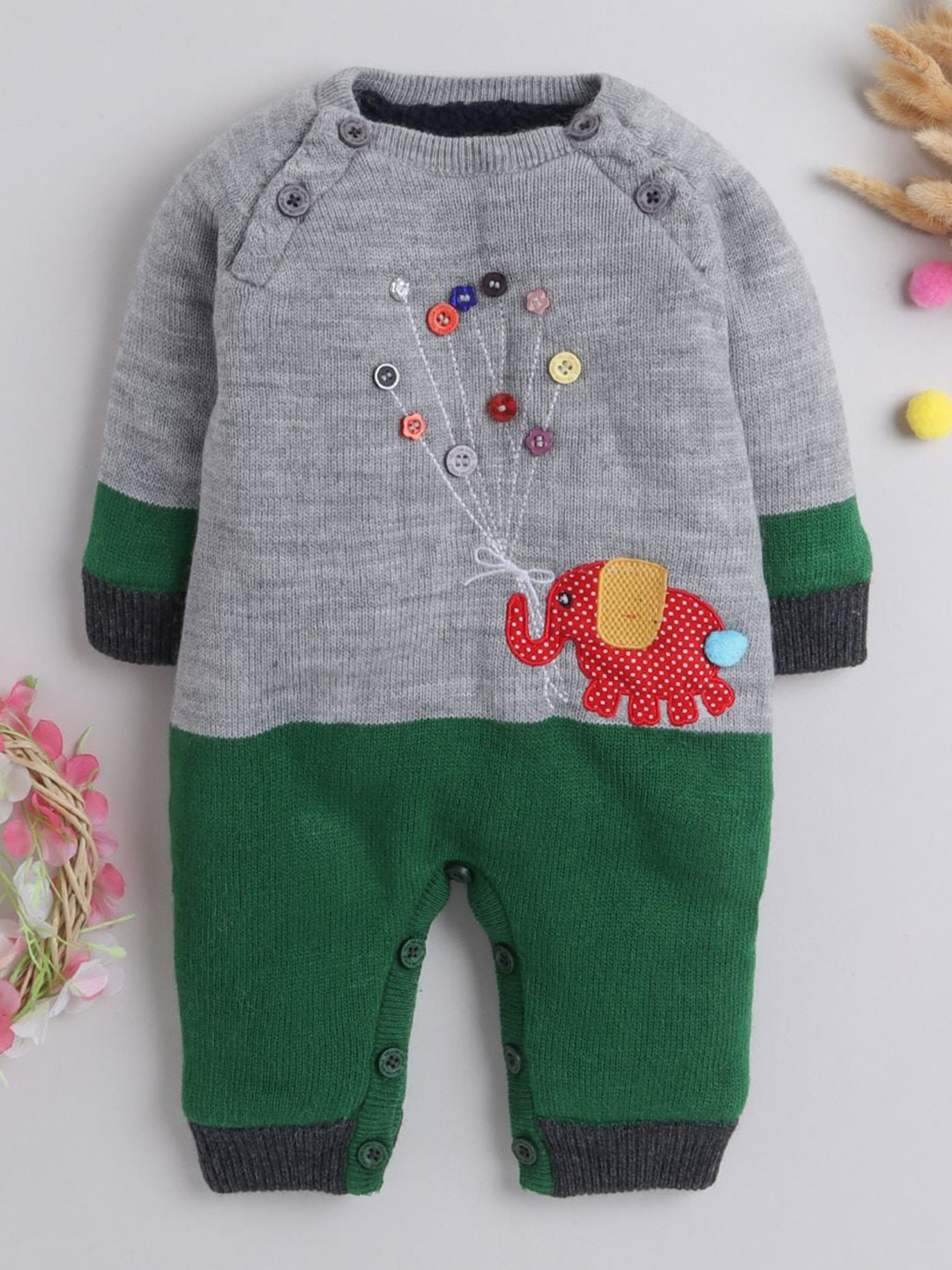 Yellow Apple Infants Colorblocked Rompers