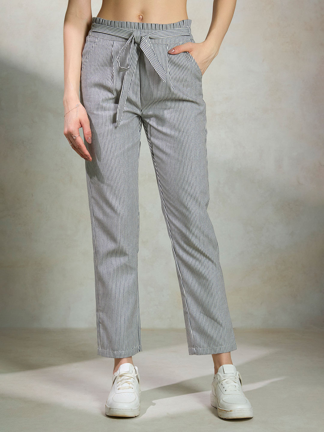 Virgio Pure Cotton Paperbag Waist Tie-Up Trouser