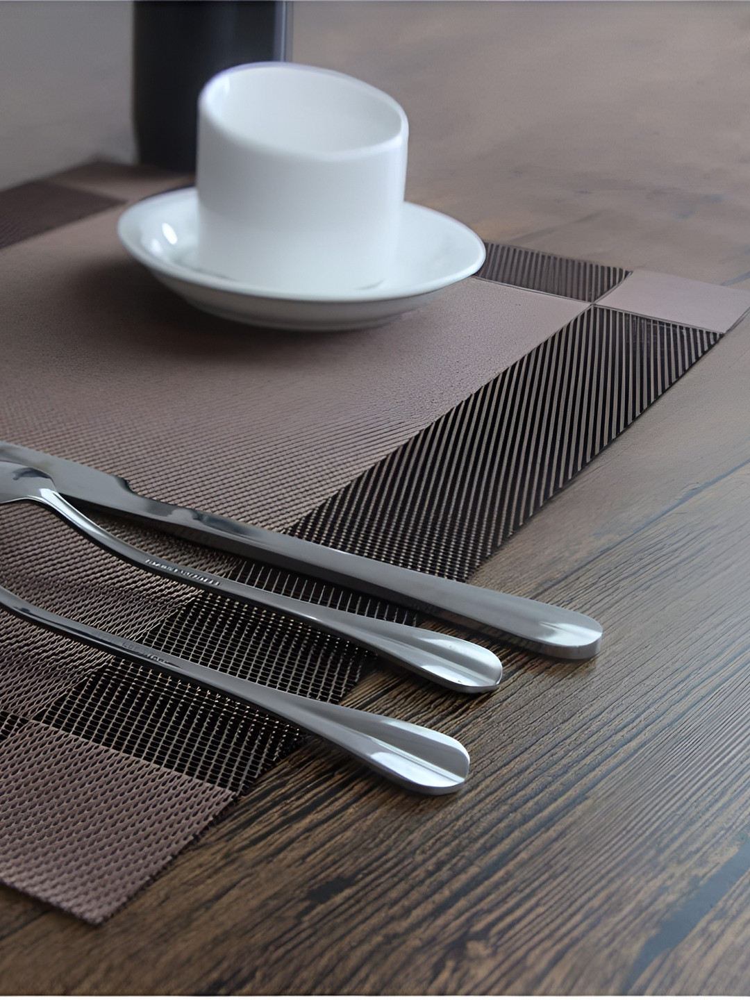 TANLOOMS Brown 6-Pcs Textured Table Placemats