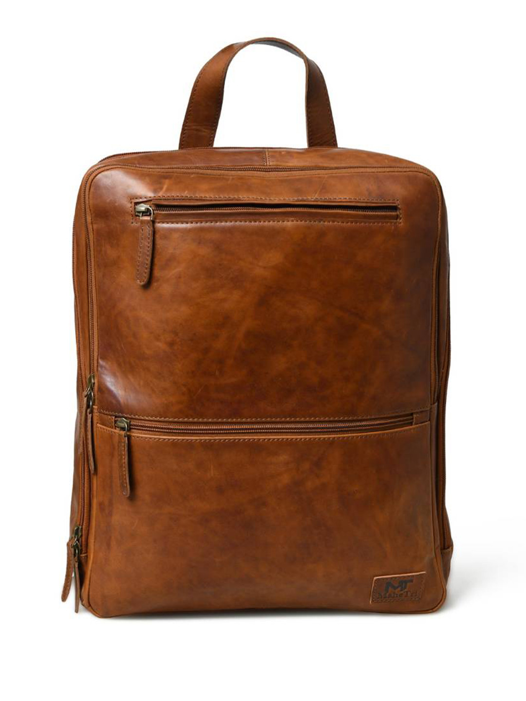 MaheTri Unisex Transit Voyager Leather Backpack