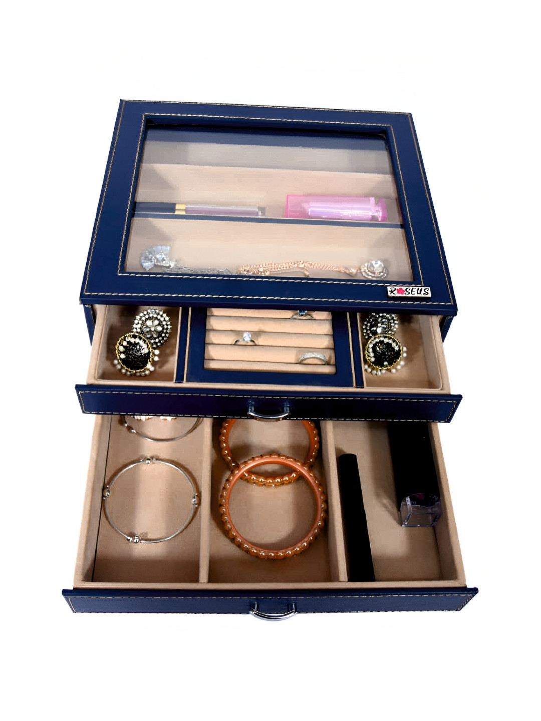 ROSEUS Blue Regular Jewellery Organiser