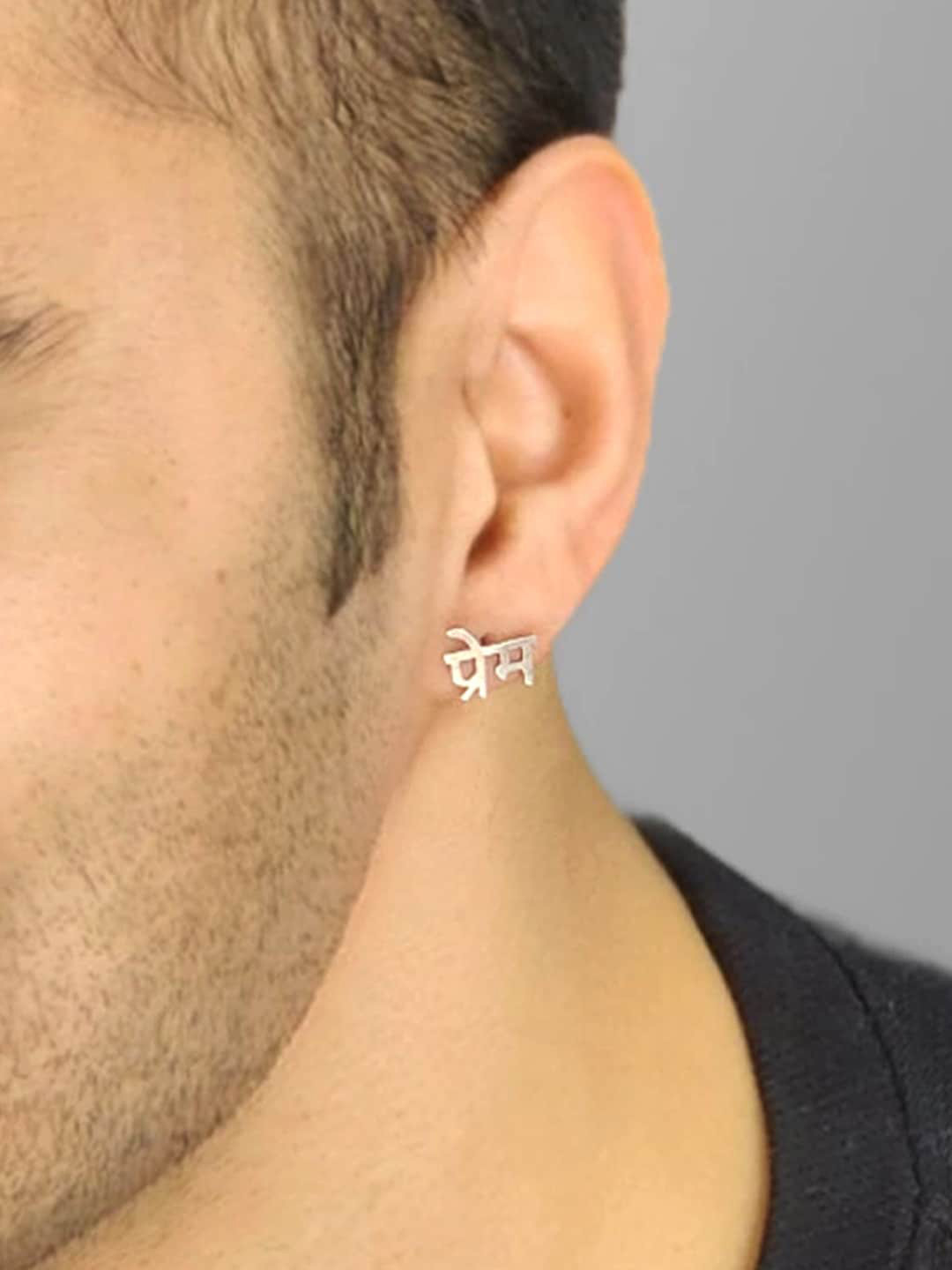 Goldnera Men 925 Sterling Silver Quirky Studs Earrings