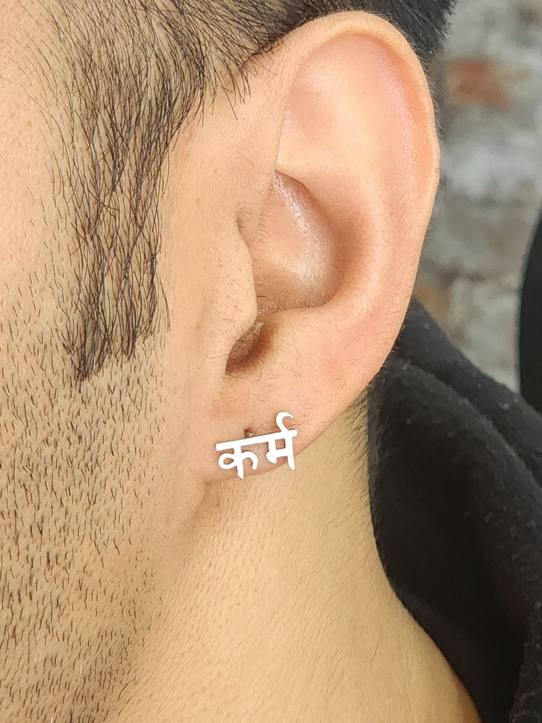 Goldnera Men 925 Sterling Silver Quirky Studs Earrings