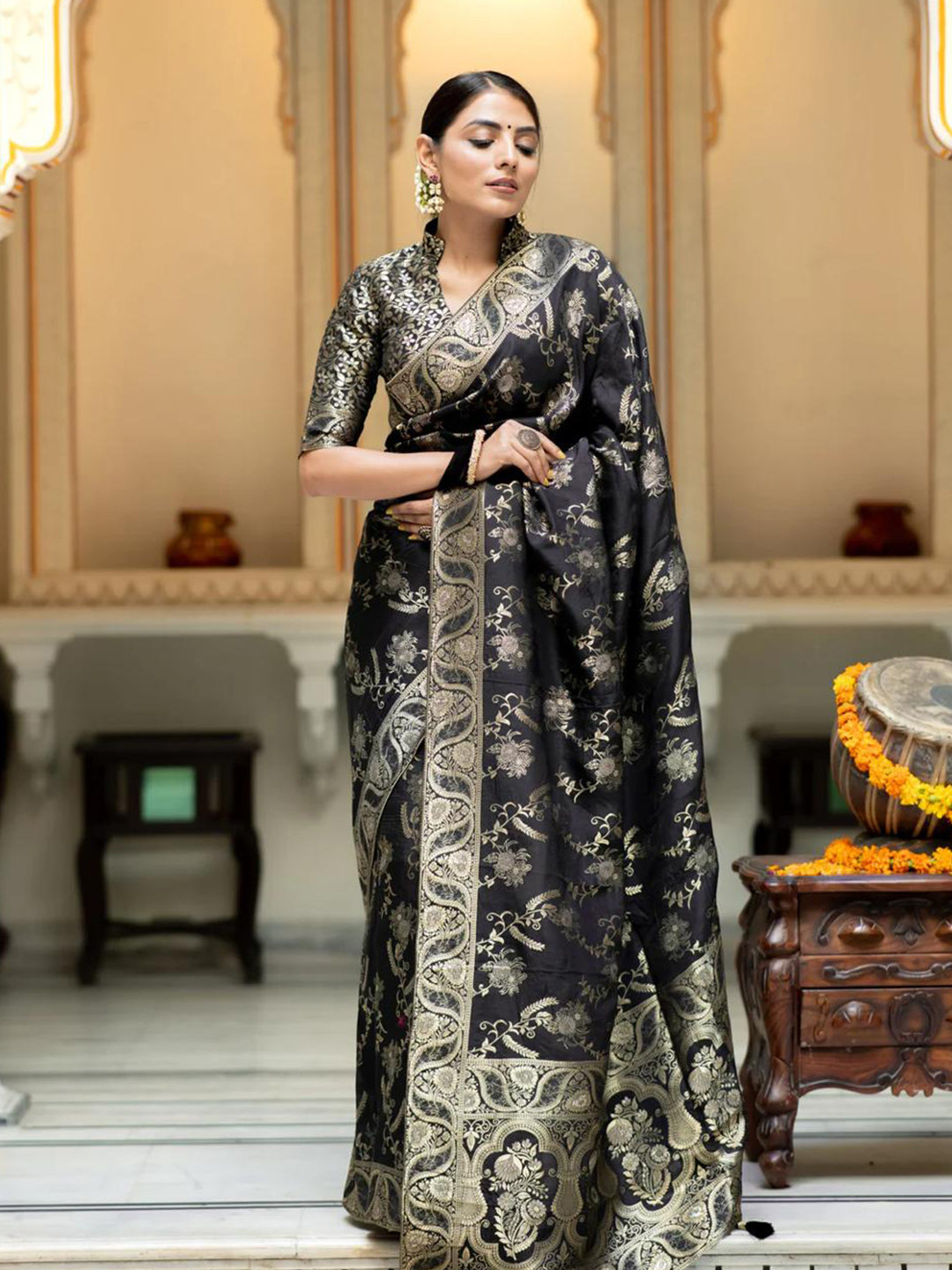 nirja Fab Woven Design Zari Banarasi Saree