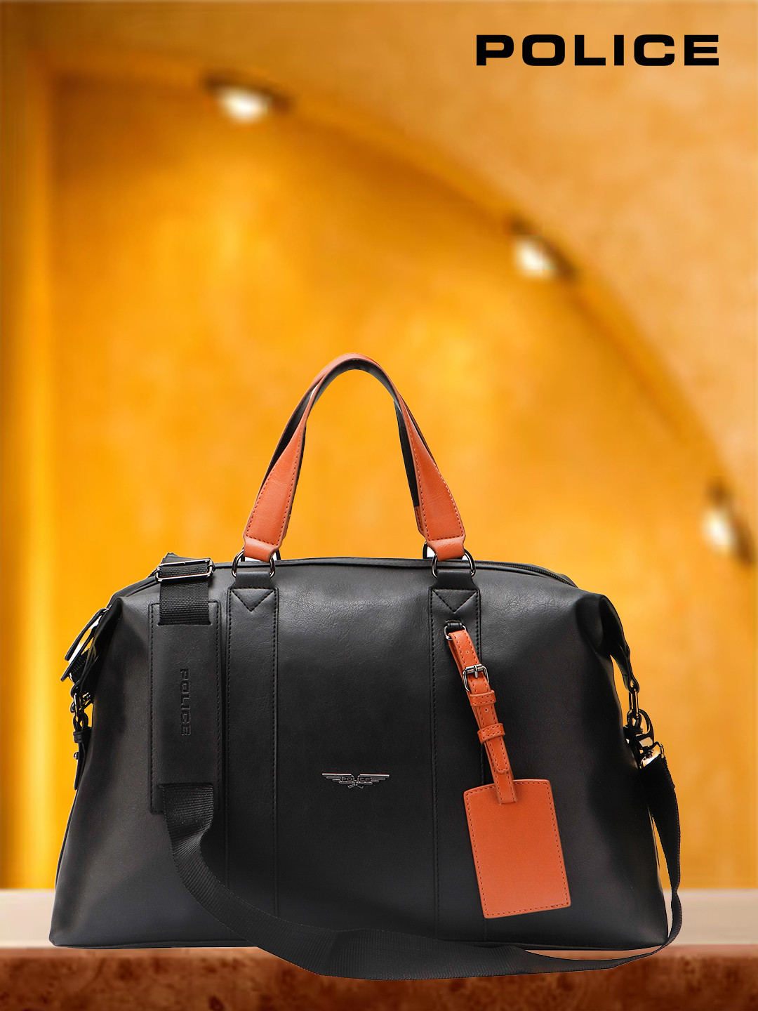 Police Medium Casual Leather Duffel Bag