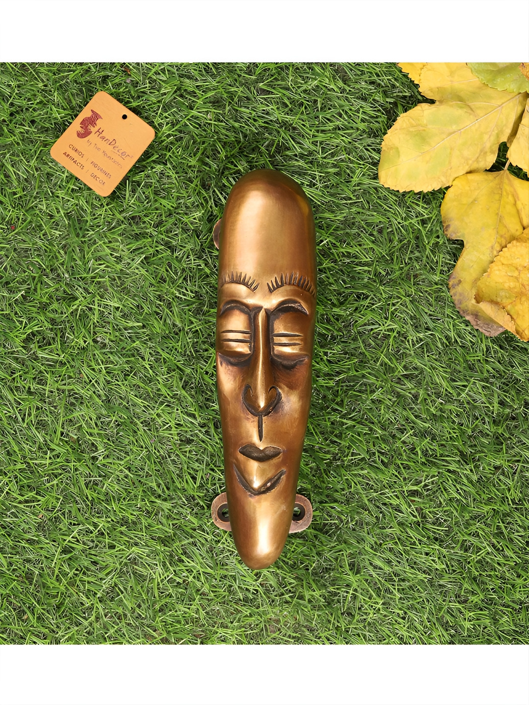 Two Moustaches Brown Textured Glossy Finish Door Handle