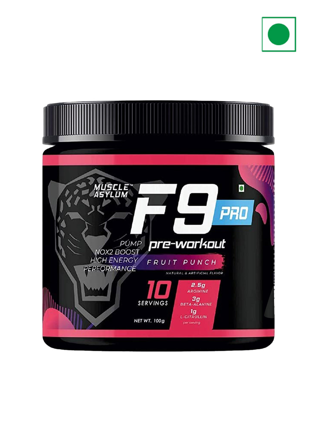 Muscle Asylum F9 Pre-Workout Fruit Punch- 100gm