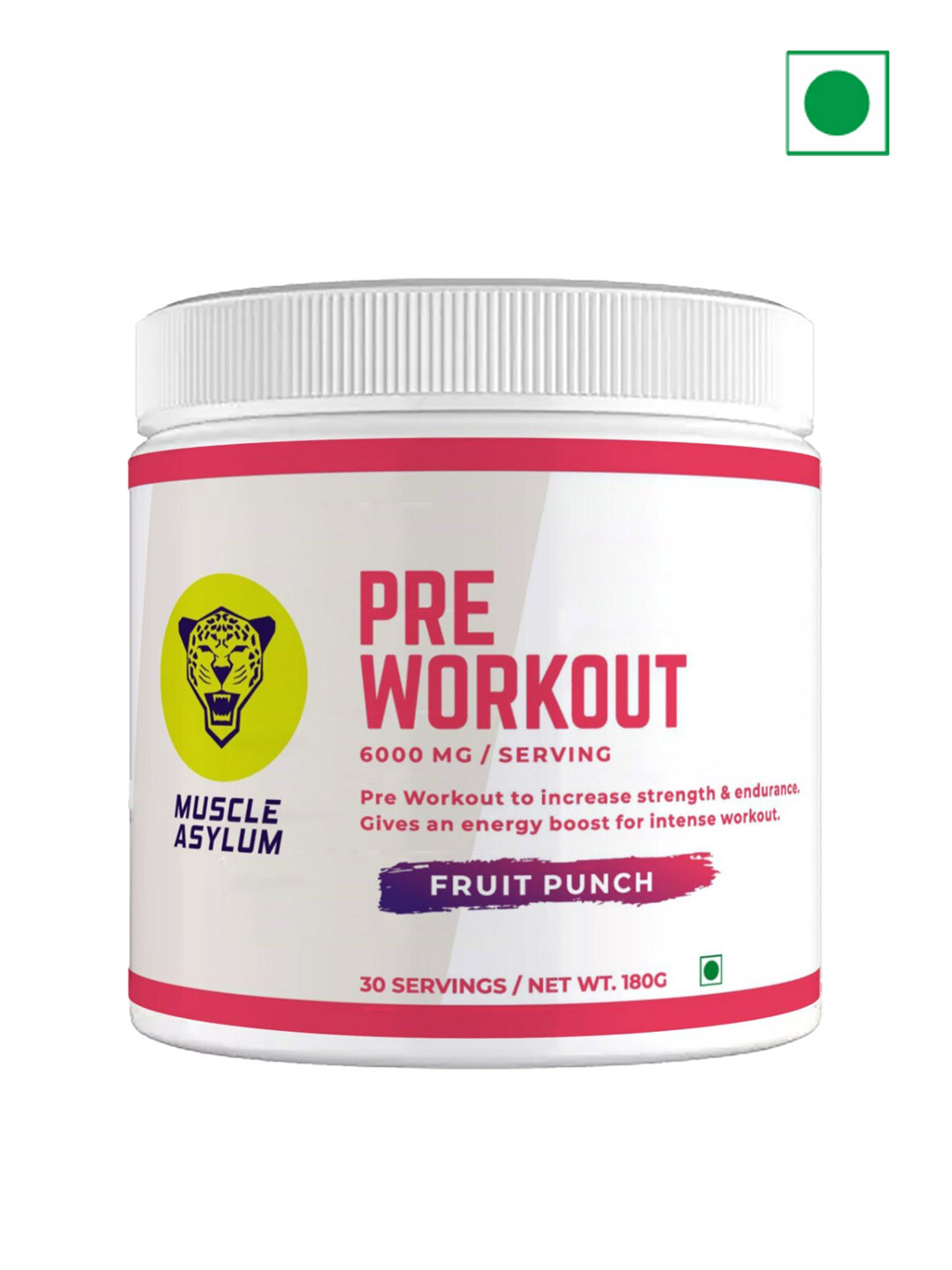 Muscle Asylum F9 Pre-Workout -Fruit Punch Flavor 30 Servings- 180 Gm