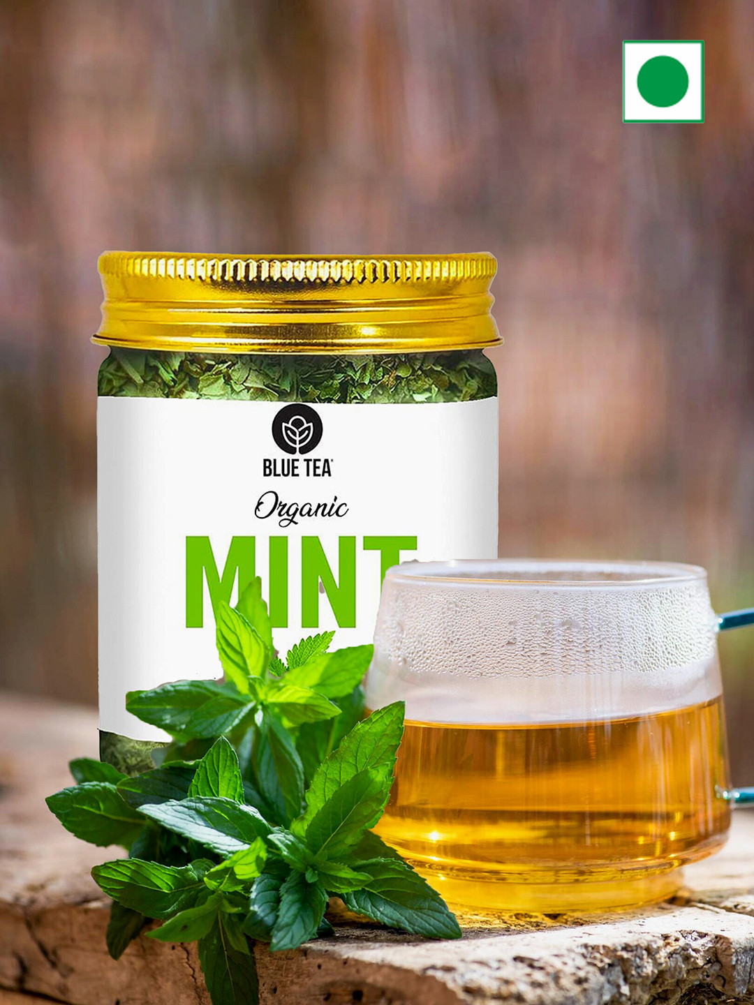 BLUE TEA Organic Mint Herbal Tea- 100 gm