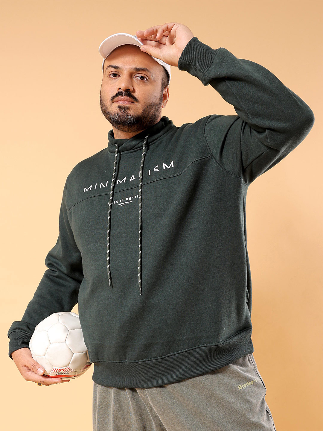 Hardsoda by The Indian Garage Co Plus Size Typography Printed Pullover Sweatshirt