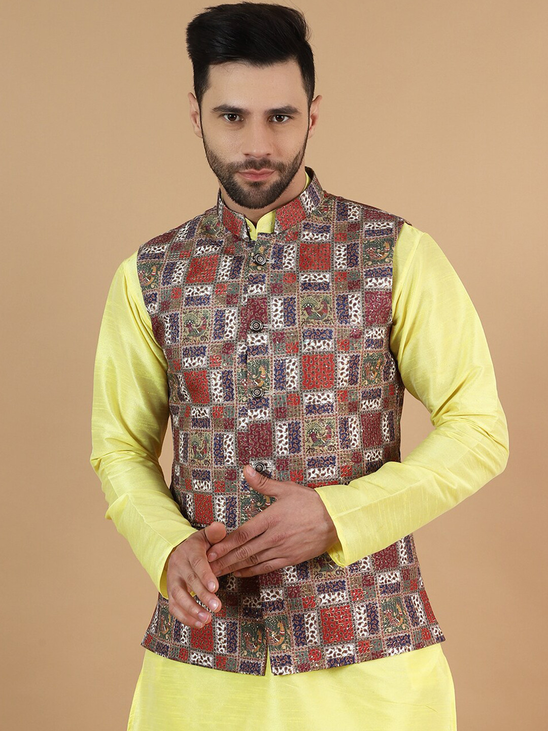 Wintage Printed Modi Nehru Jacket