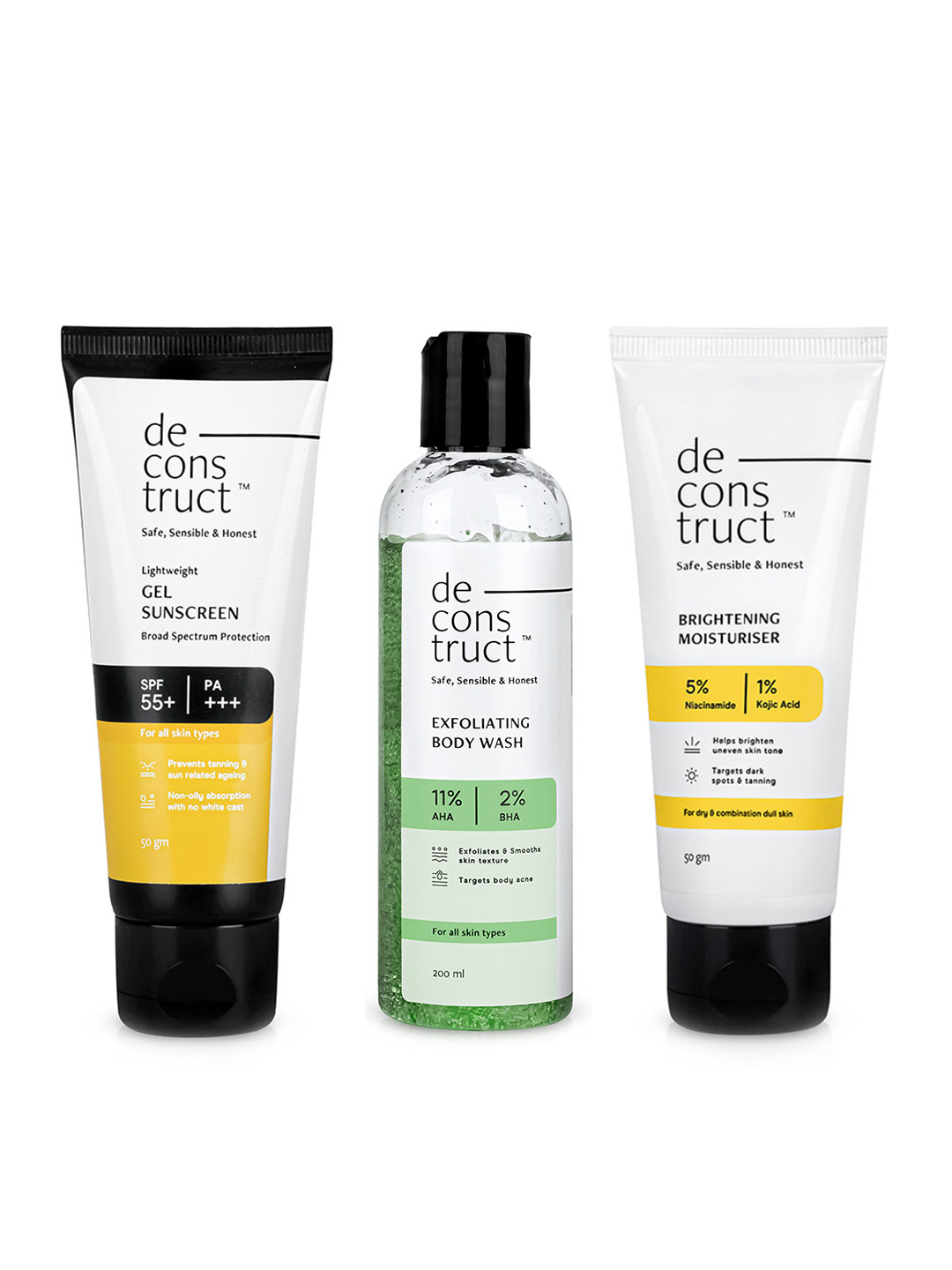 deconstruct Daily Healthy Skin Trio - Cleanse, Moisturize & Protect