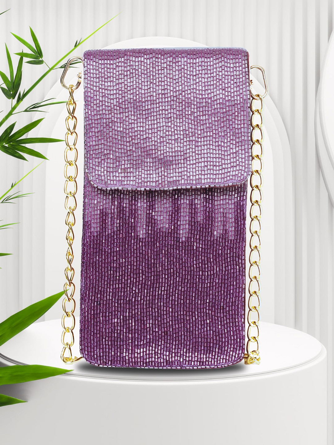 MARKQUES Suede Oversized Structured Sling Bag with Fringed