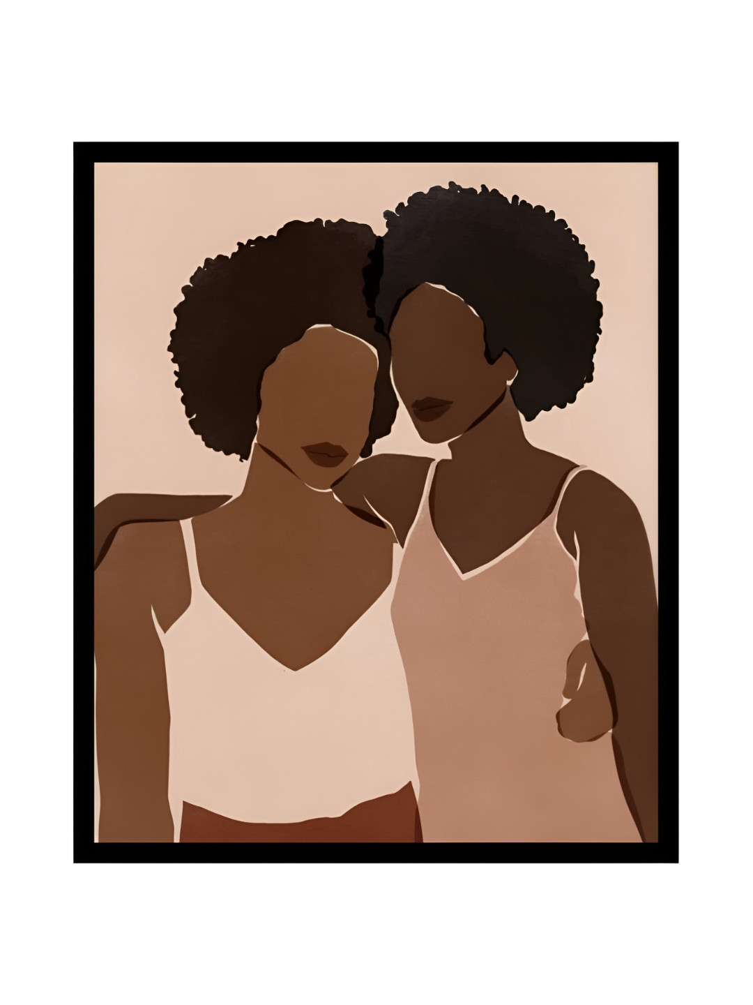 AbhiKalpya Art Studio-Get a vibe Friend Group Rectangle Paintings Wall Art -12 x 18In