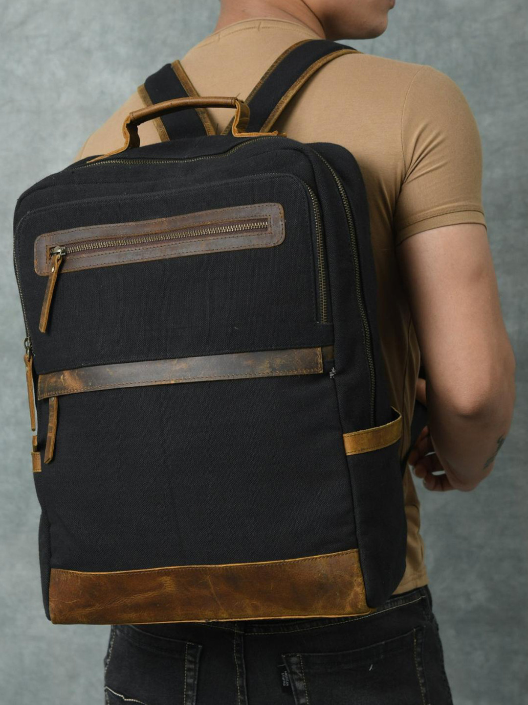 MaheTri Men Foster Canvas Backpack Up to 15 inch