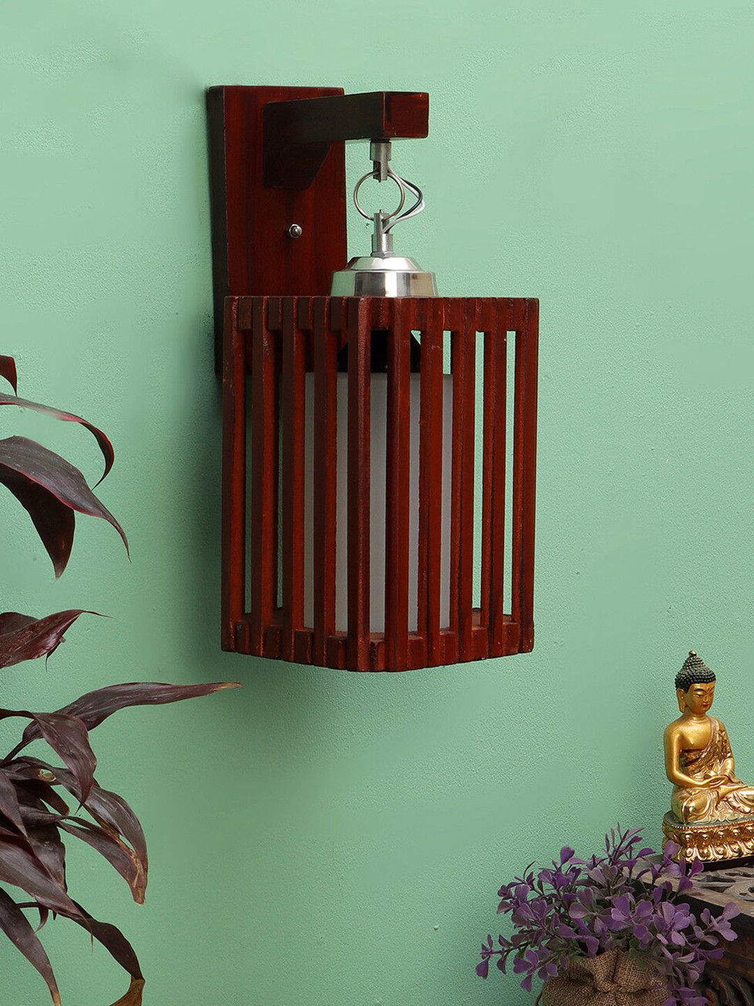 decorativeray Brown Rectangular Metal Wall Lamp