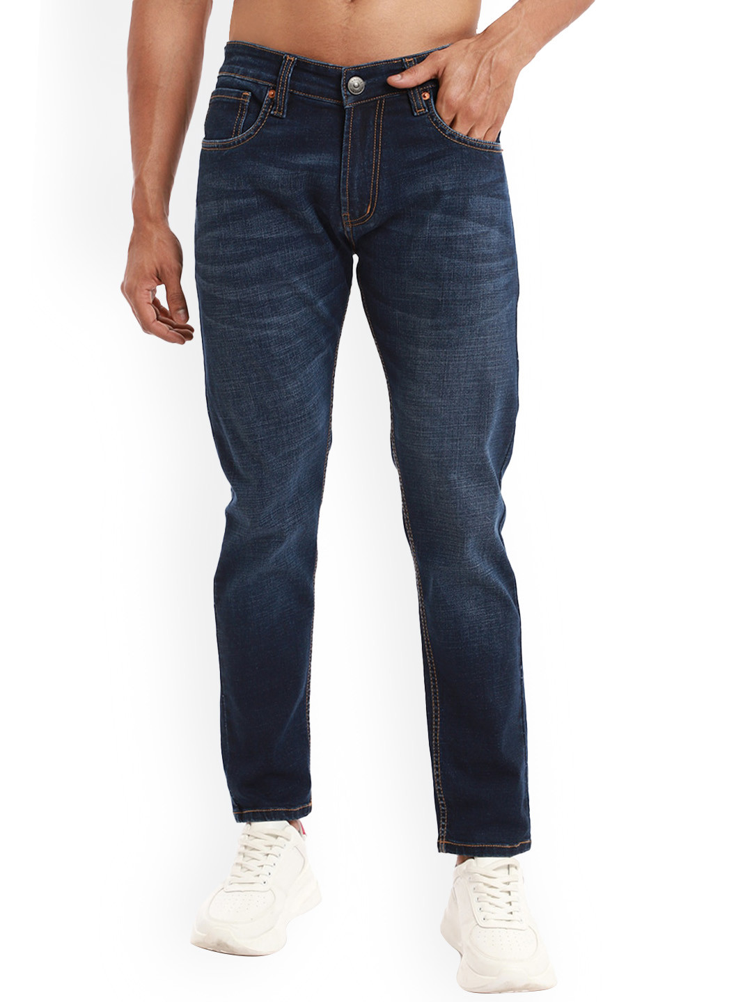 Banana Club Men Blue Slim Fit Cotton Light Fade Jeans