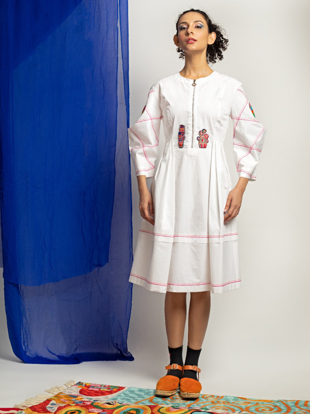 FIRKI Applique A-Line Dress