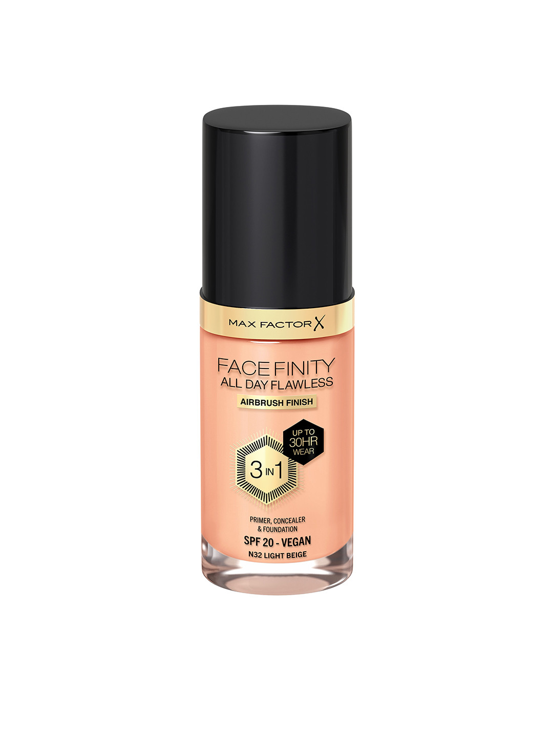 Max Factor Facefinity SPF20 All Day Flawless 3-In-1 Foundation 30ml - Light Beige N32