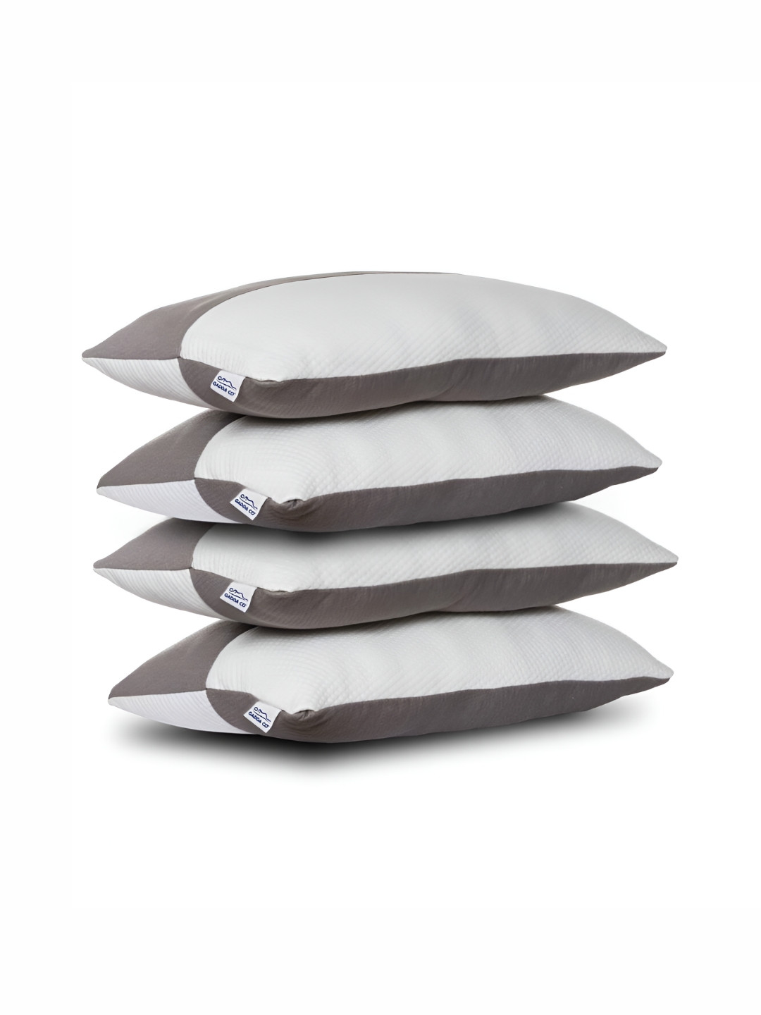 GADDA CO White Solid Cotton Breathable Set of 4 Medium Fibre Sleep Pillow-40.64 x 63.5 cm