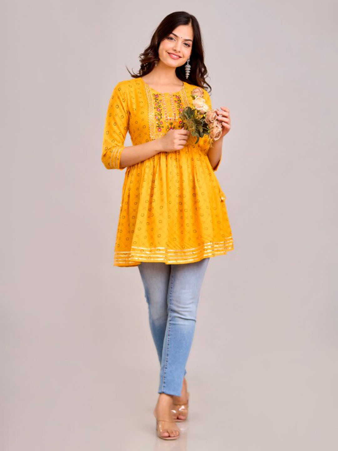 BAIRAJ Floral Print Crepe Top