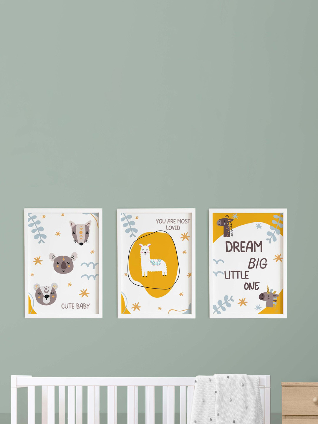 Special You White 3 Pieces Wood Typography Print Wall Posters With Frames